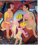 Ernst Ludwig Kirchner Bathing women and children Spain oil painting artist